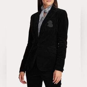 L.RALPH LAUREN 2 Bullion pocket logo corduroy Modern preppy classic woman blazer